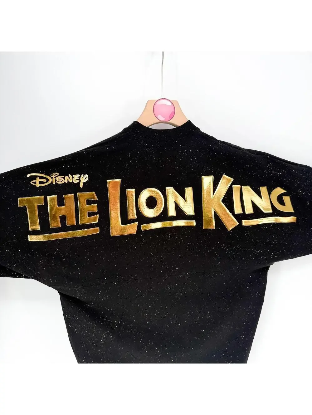 Disney Lion King Spirit Jersey Black‎ Gold Glitter Simba Graphic Top Womens XS